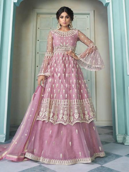 Myra Dusty Pink Heavy Embroidered Designer Gharara Suit | Grocsy