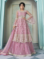 Myra Dusty Pink Heavy Embroidered Designer Gharara Suit | Grocsy