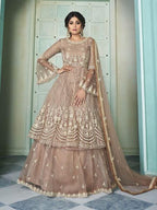 Myra Beige Heavy Embroidered Traditional Gharara Suit | Grocsy
