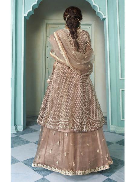 Myra Beige Heavy Embroidered Traditional Gharara Suit | Grocsy