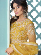 Myra Yellow Heavy Embroidered Gharara Suit | Grocsy