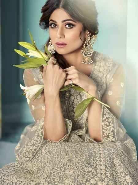 Myra Dusty Grey Beautiful Heavy Embroidered Gharara Suit | Grocsy