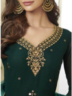Myra Beautiful Green Georgette Embroidered Palazzo Suit | Grocsy