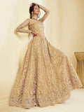 Myra Beautiful Fashion Golden Heavy Embroidered Net Bridal Lehenga | Grocsy