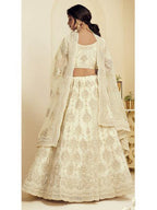 Myra Off White Heavy Embroidered Net Bridal Lehenga | Grocsy