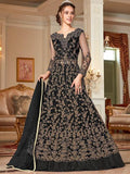 Myra Black Embroidery Gown | Grocsy