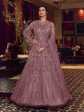 Myra Purple Premium Net Anarkali Suit | Grocsy