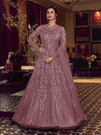 Myra Purple Premium Net Anarkali Suit | Grocsy