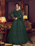 Myra Deep Green Premium Net Anarkali Suit | Grocsy
