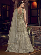 Myra Off White Embroidered Butterfly Net Anarkali Suit | Grocsy