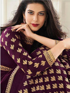 Myra Purple Georgette Embroidered Anarkali Suit | Grocsy