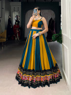 Lorenvalley Fashion Multicolor Pure Rayon Gamthi Work With Gota Patti Lace Touch Up Lehenga Choli | Grocsy