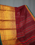 Kalanetha Maroon With Zari Kanchi Style Pure Narayanpet Cotton Saree By Gayathri Reddy Designer Studio | Grocsy
