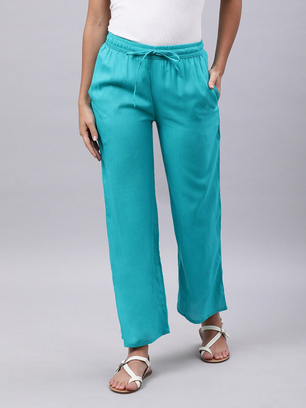 Souchii Blue Liva Palazzos | Grocsy