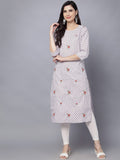 HERE&NOW Women Geometric Checked Patchwork Kurta | Grocsy