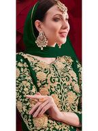 Myra Beautiful Green Georgette Embroidered Anarkali Pant Style Suit | Grocsy