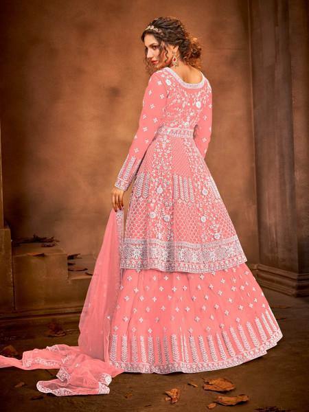 Myra Dusty Pink Heavy Embroidered Traditional Gharara Suit | Grocsy