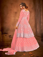 Myra Dusty Pink Heavy Embroidered Traditional Gharara Suit | Grocsy