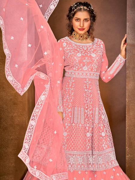 Myra Dusty Pink Heavy Embroidered Traditional Gharara Suit | Grocsy