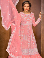Myra Dusty Pink Heavy Embroidered Traditional Gharara Suit | Grocsy
