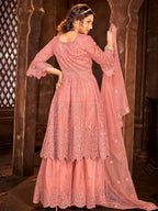 Myra Beautiful Dusty Pink Heavy Embroidered Gharara Suit | Grocsy