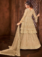 Myra Chikoo Heavy Embroidered Gharara Suit | Grocsy