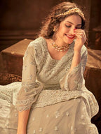 Myra Chikoo Heavy Embroidered Gharara Suit | Grocsy