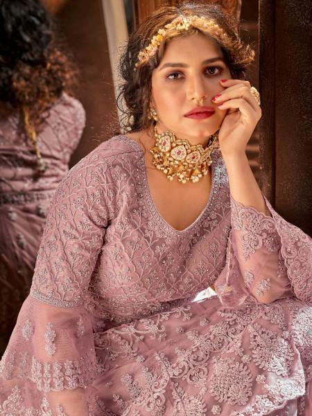 Myra Lilac Heavy Embroidered Gharara Suit | Grocsy