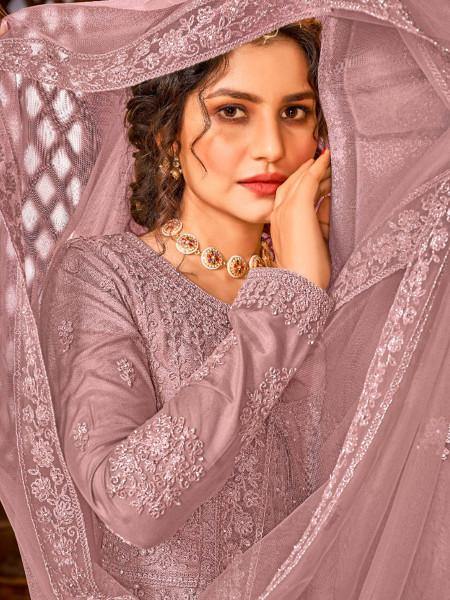 Myra Dusty Pink Heavy Embroidered Gharara Suit | Grocsy