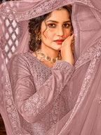 Myra Dusty Pink Heavy Embroidered Gharara Suit | Grocsy