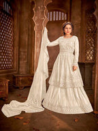 Myra Off White Heavy Embroidered Gharara Suit | Grocsy