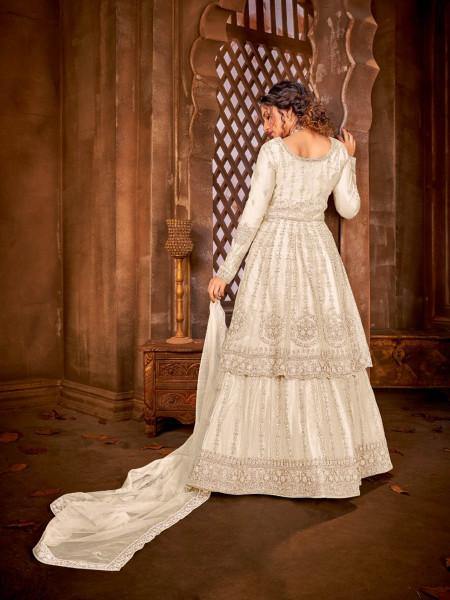 Myra Off White Heavy Embroidered Gharara Suit | Grocsy