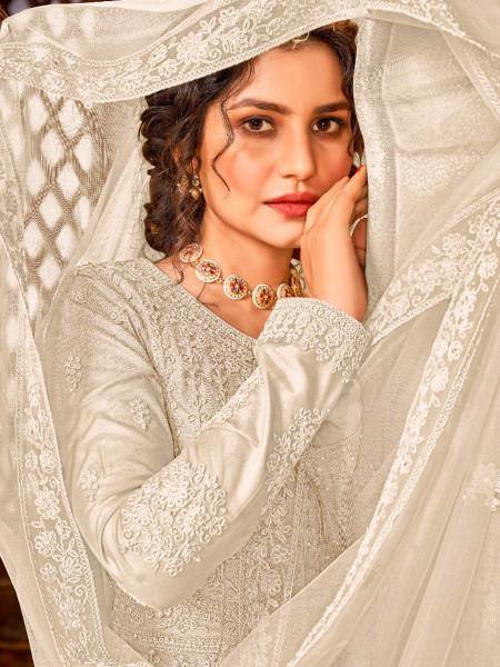 Myra Off White Heavy Embroidered Gharara Suit | Grocsy