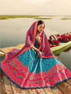 Myra Silk Muslan Printed Lehenga Choli In Multicolor | Grocsy