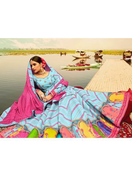 Myra Multicolour Silk Muslan Printed Traditional Lehenga Choli | Grocsy