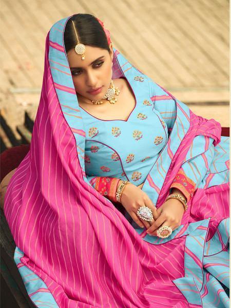 Myra Multicolour Silk Muslan Printed Traditional Lehenga Choli | Grocsy