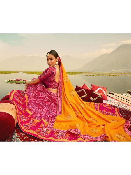Myra Multicolour Silk Muslan Printed Lehenga Choli For Weddings | Grocsy
