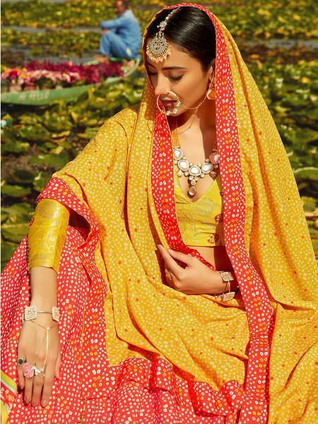 Myra Multicolour Silk Muslan Printed Crepe Lehenga Choli | Grocsy