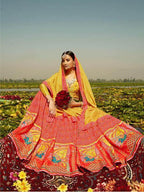 Myra Multicolour Silk Muslan Printed Crepe Lehenga Choli | Grocsy