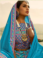 Myra Multicolour Silk Muslan Printed Lehenga Choli | Grocsy