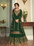 Myra Green and Gold Georgette Embroidered Gharara Suit | Grocsy