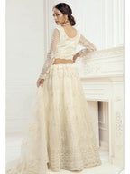 Myra Beautiful Fashion Off White Heavy Embroidered Net Bridal Lehenga | Grocsy