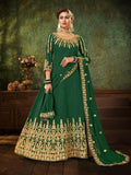 Myra Green Georgette Embroidered Gown | Grocsy