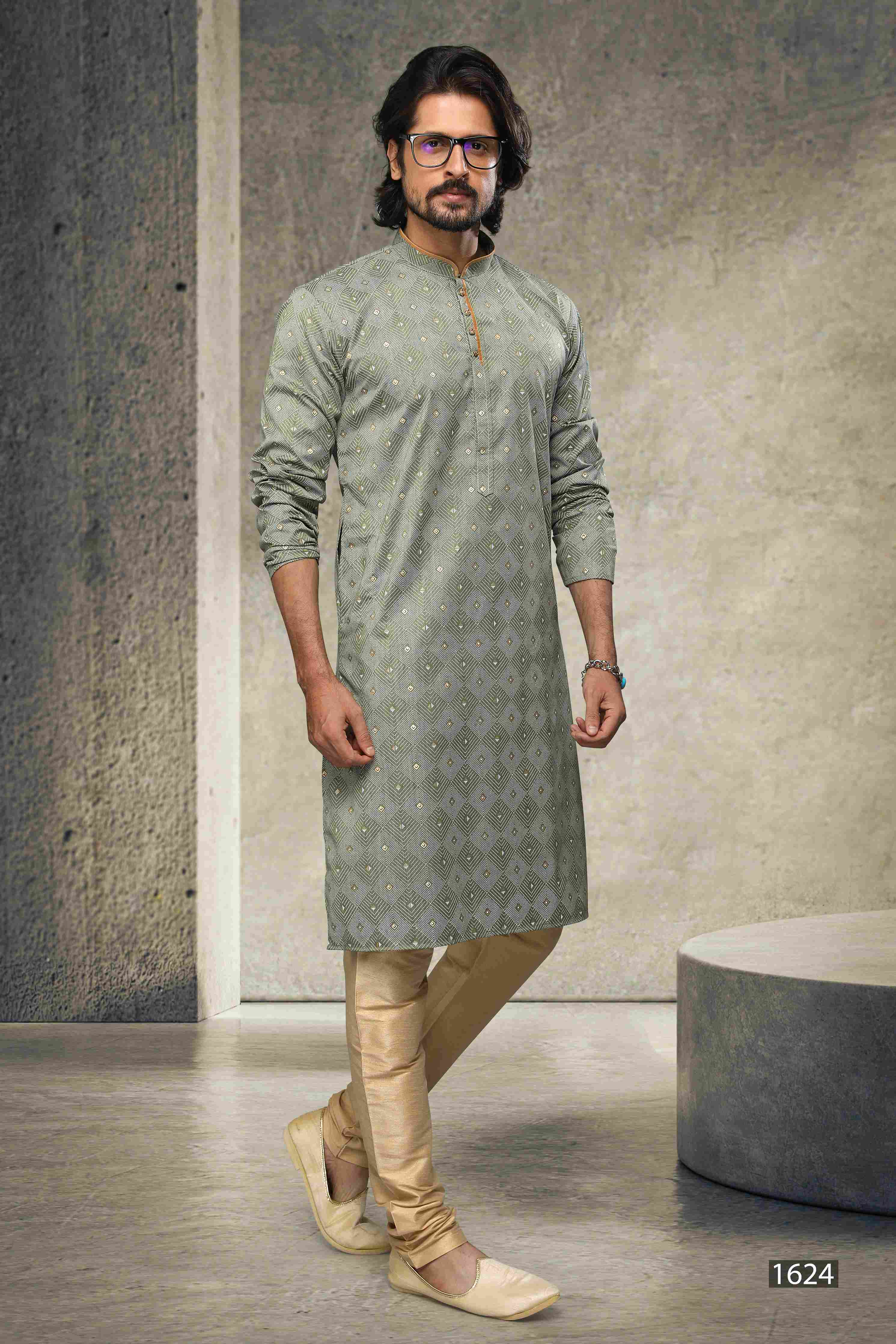 Raivat Ethnic Cotton Printed Work Kurta Pajama In Pastel Green Colour | Grocsy