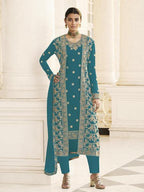 Myra Rama Jacket style Heavy Embroidered Suit | Grocsy