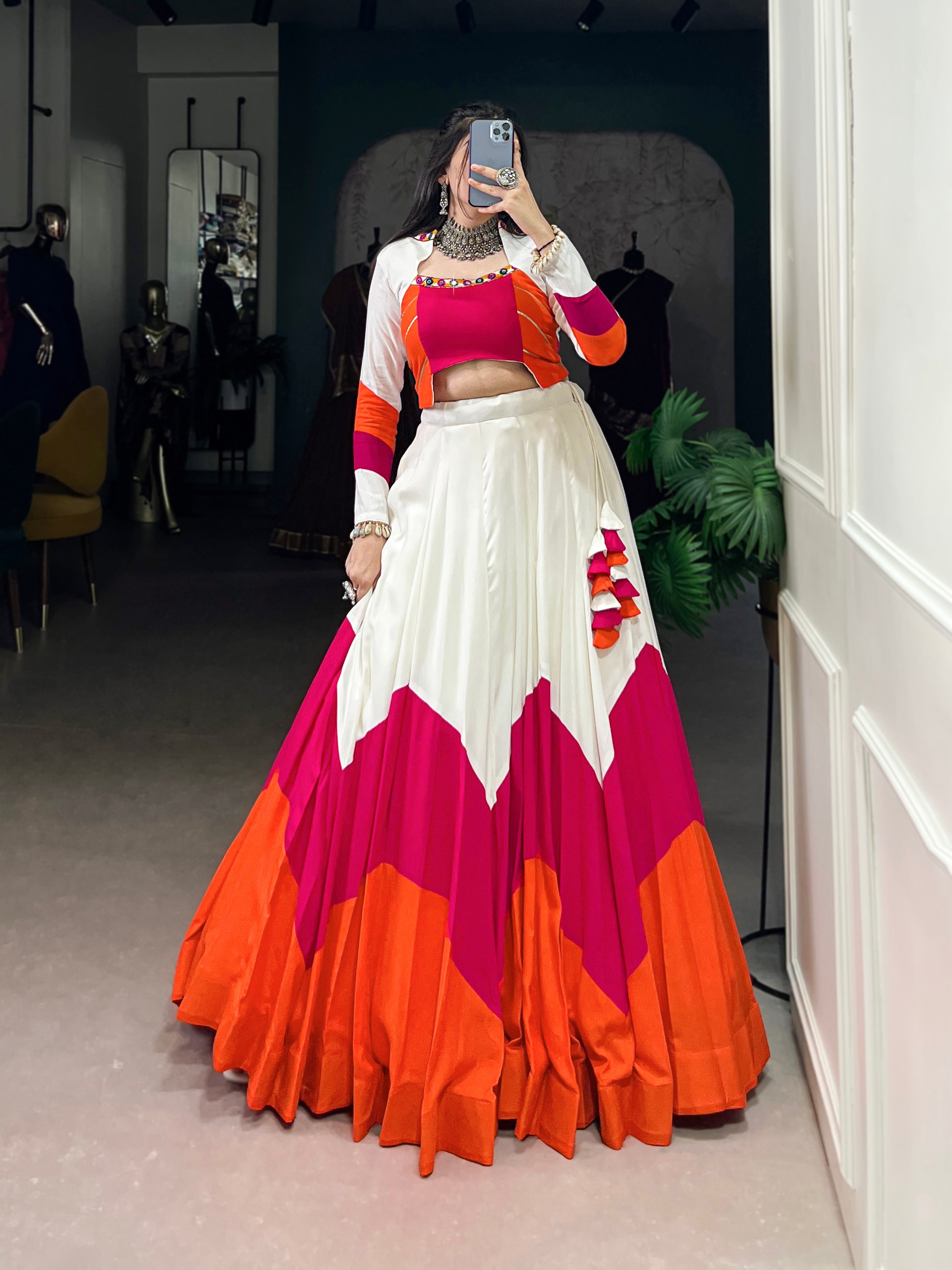 Lorenvalley Pure Rayon Plain Stitched With Canvas And Full Inner Lehenga Choli | Grocsy