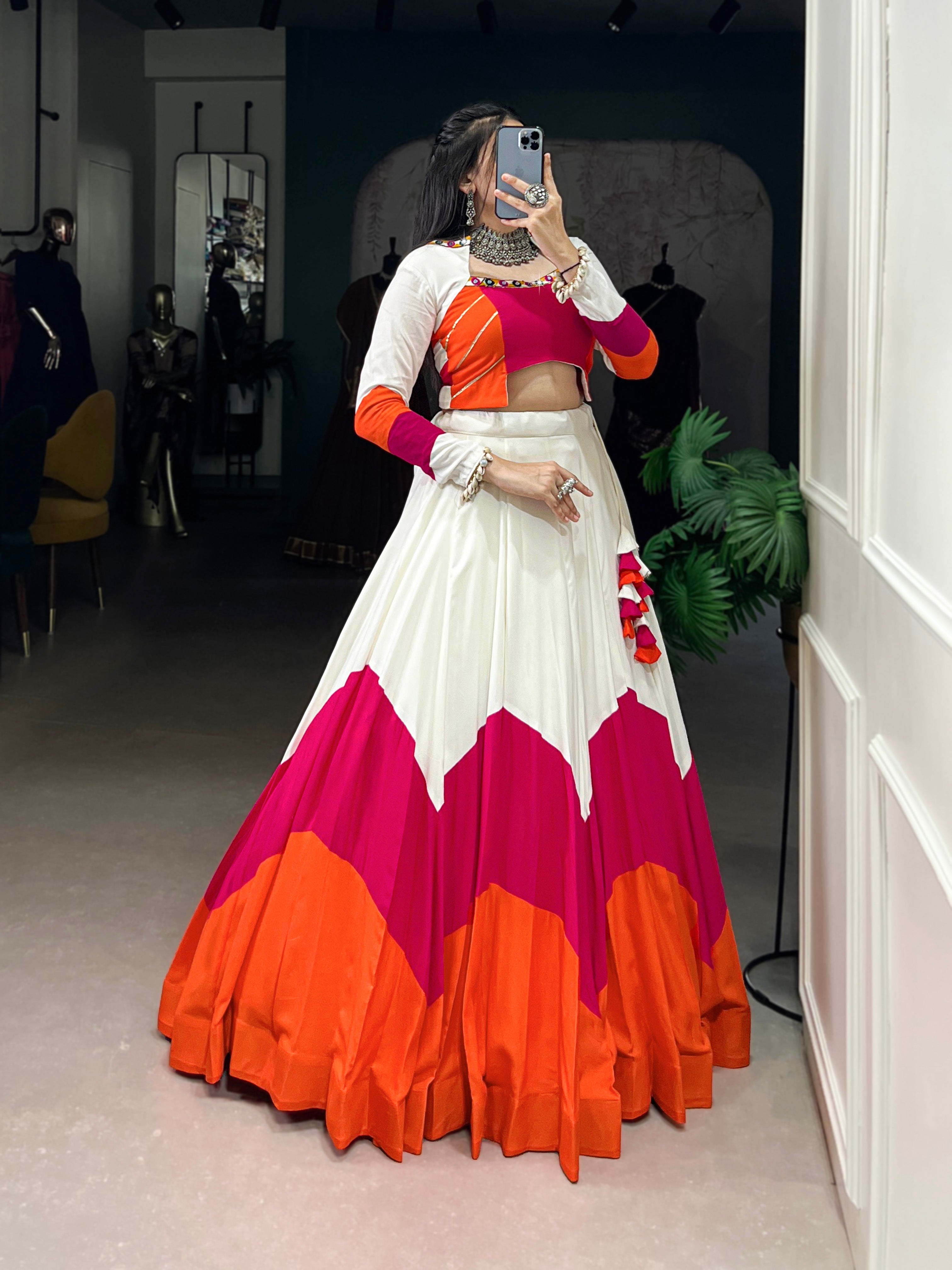 Lorenvalley Pure Rayon Plain Stitched With Canvas And Full Inner Lehenga Choli | Grocsy