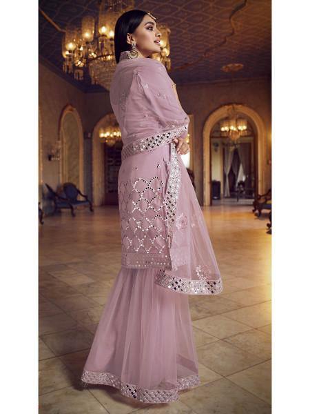 Myra Baby Pink Heavy Beautiful Embroidered Gharara Suit | Grocsy