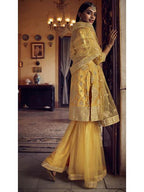 Myra Mustard Yellow Heavy Embroidered Gharara Suit | Grocsy