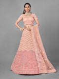 Myra Peach Heavy Embroidered Soft Net Bridal Beautiful Lehenga | Grocsy